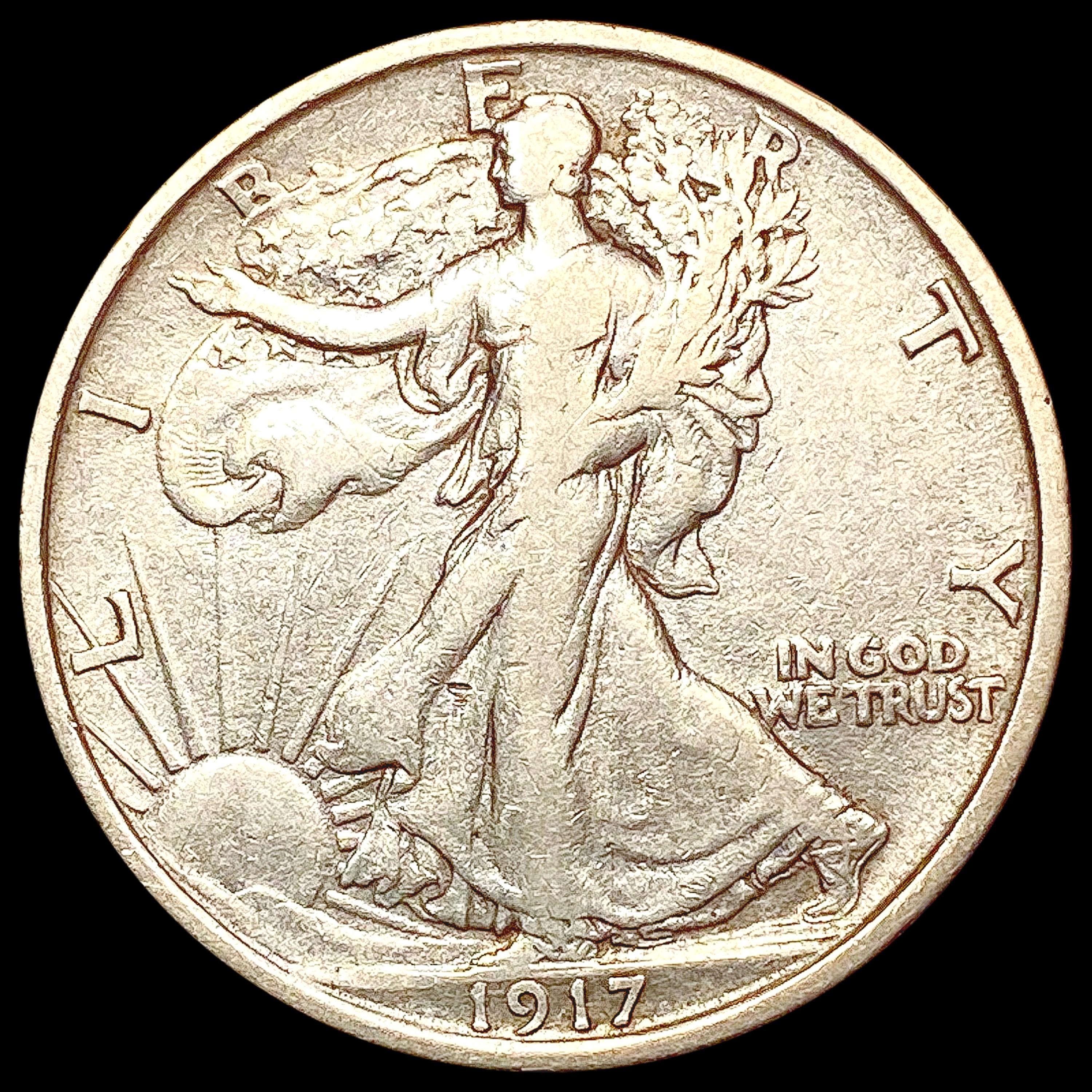 1917-S Walking Liberty Half Dollar CLOSELY UNCIRCU