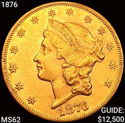 1876 $20 Gold Double Eagle UNCIRCULATED