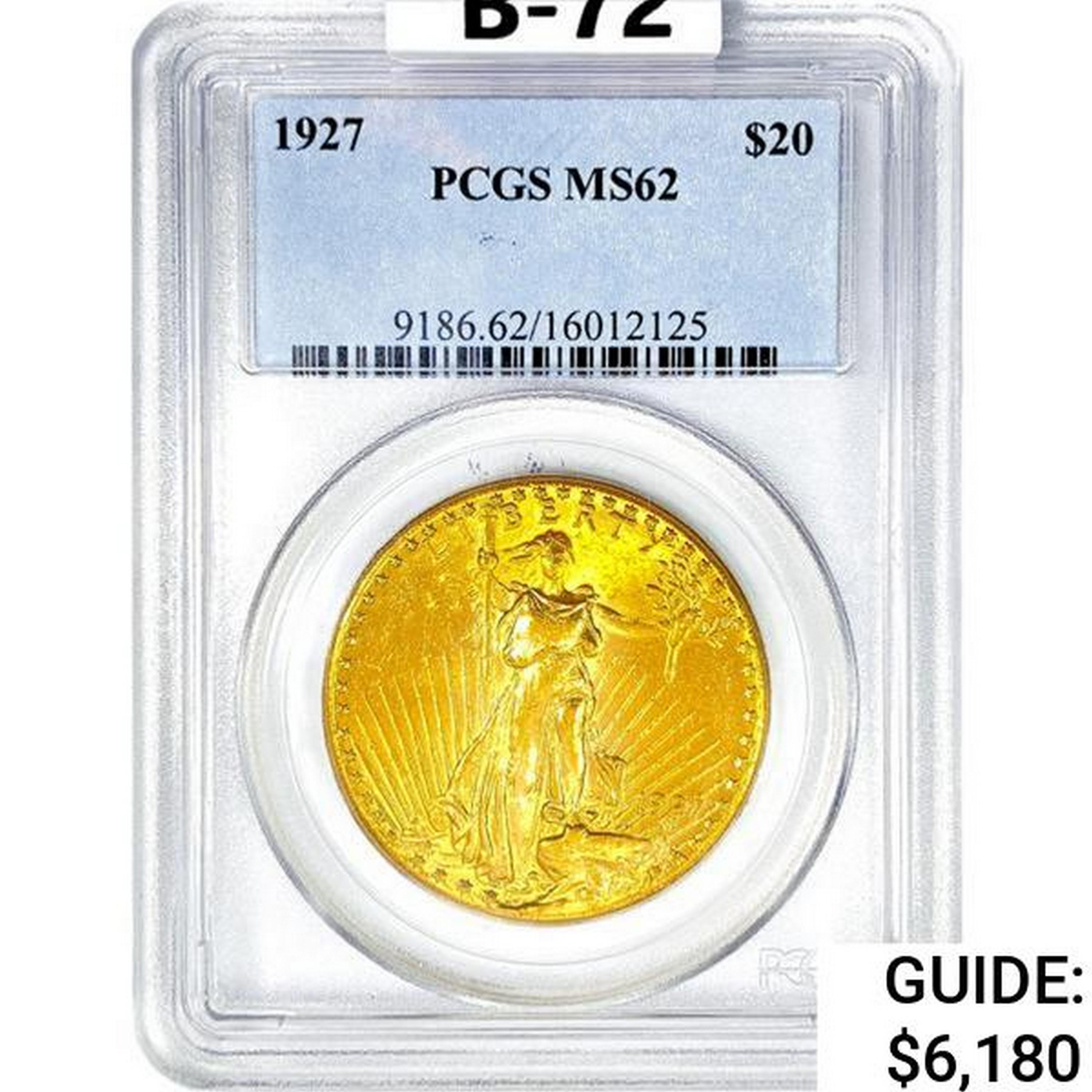 1927 $20 Gold Double Eagle PCGS MS62