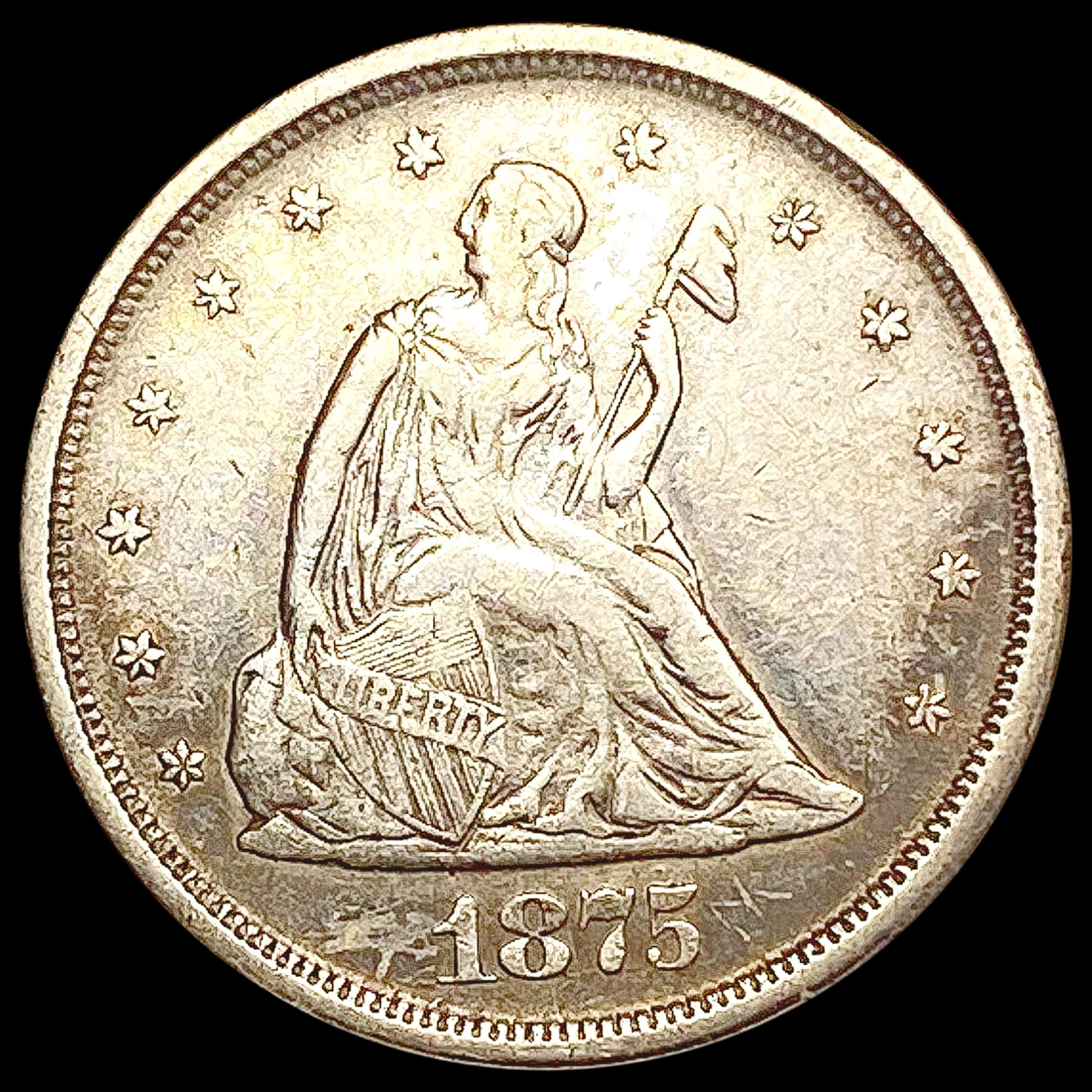 1875-S Twenty Cent Piece LIGHTLY CIRCULATED