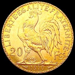 1910 France .1867oz Gold 20 Francs GEM BU