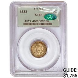 1833 CAC Capped Bust Dime PCGS XF45