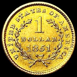 1851 Rare Gold Dollar CLOSELY UNCIRCULATED