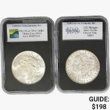 1921-1922 [2] Silver Dollars LittletonCC MS63
