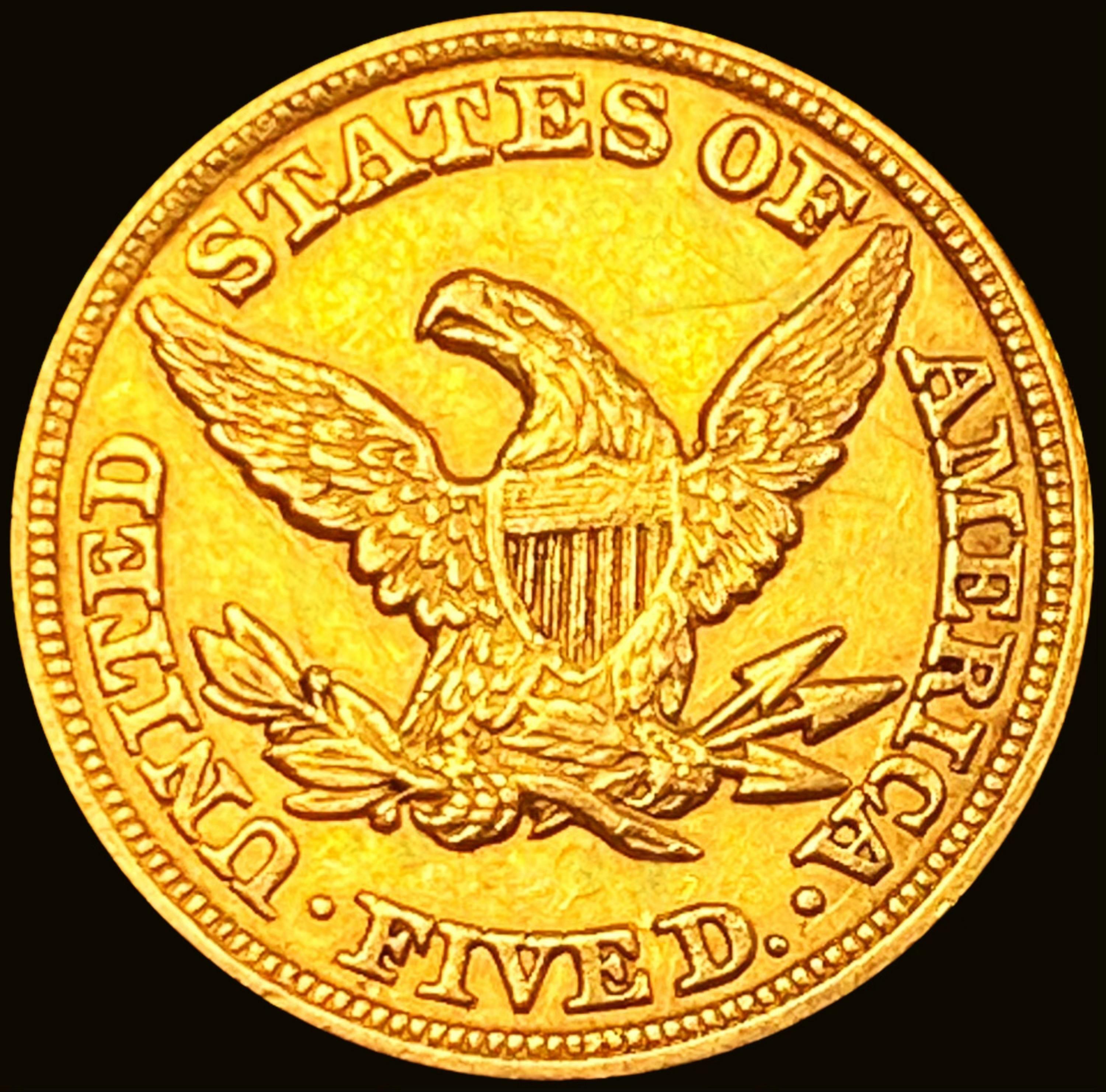 1850-C $5 Gold Half Eagle CHOICE AU