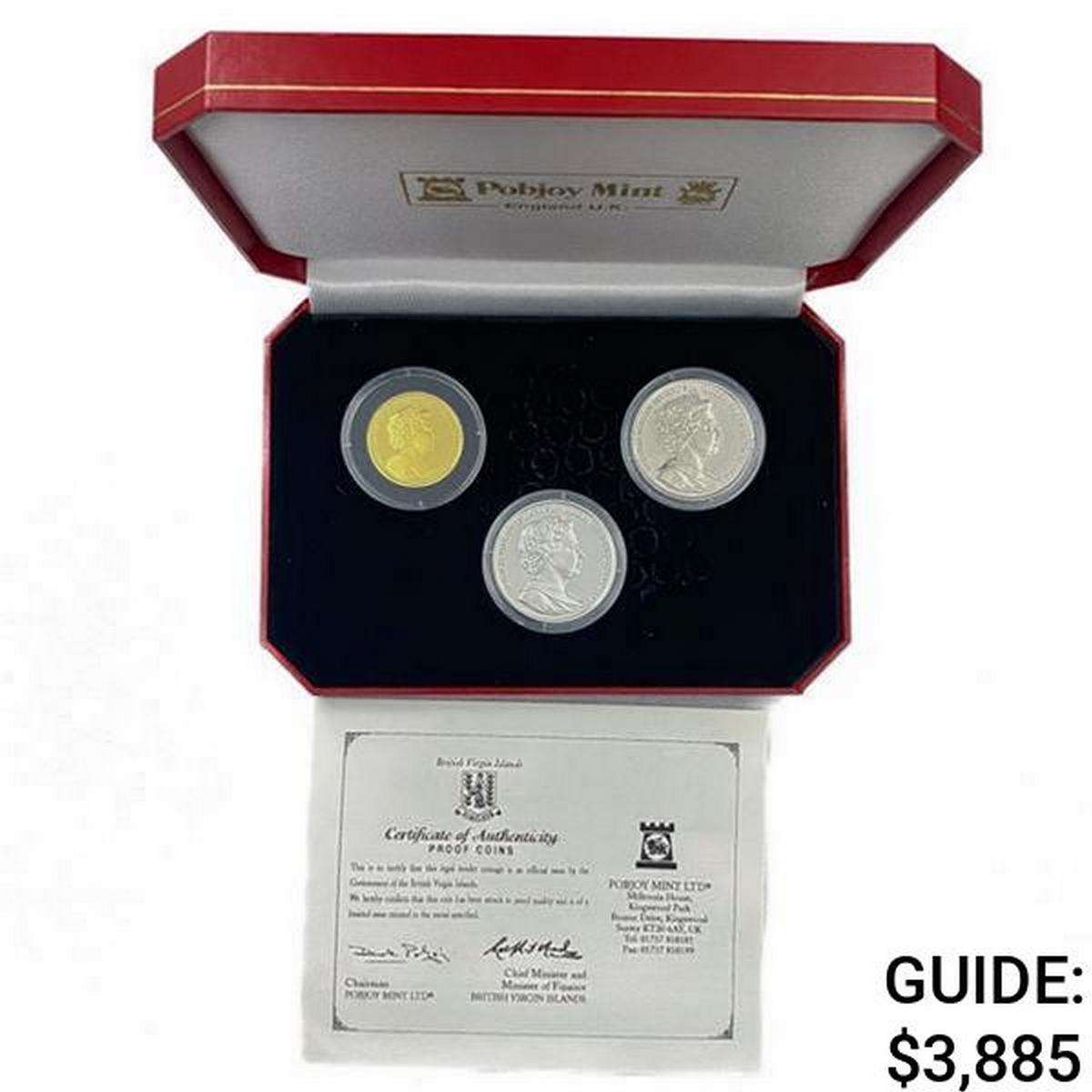 2002 UK Gold (1/2oz AGW) & Silver 9/11 Set (3 Coin