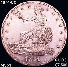 1874-CC Silver Trade Dollar UNCIRCULATED