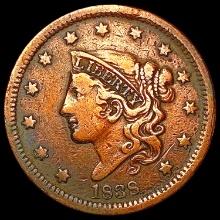 1838 Coronet Head Cent LIGHTLY CIRCULATED