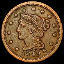 1849 Braided Hair Cent CLOSELY UNCIRCULATED