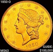 1850-O $20 Gold Double Eagle CHOICE BU