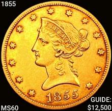 1855 $10 Gold Eagle UNCIRCULATED