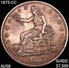 1875-CC Silver Trade Dollar CHOICE AU