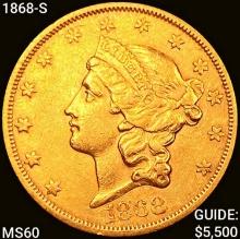 1868-S $20 Gold Double Eagle