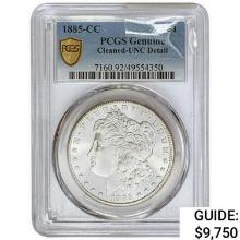 1885-CC Morgan Silver Dollar PCGS Genuine UNC Deta