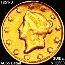 1851-D Rare Gold Dollar CLOSELY UNCIRCULATED