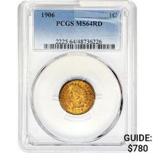 1906 Indian Head Cent PCGS MS64 RD