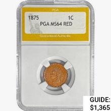 1875 Indian Head Cent PGA MS64 RED