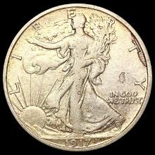 1917-S Walking Liberty Half Dollar NEARLY UNCIRCUL