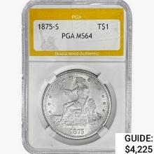 1875-S Silver Trade Dollar PGA MS64