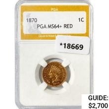1870 Indian Head Cent PGA MS64+ RED