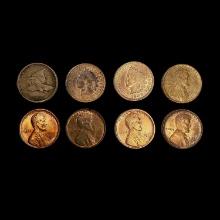 [8] Varied US Cents (1857, 1901, 1903, 1918, 1928-