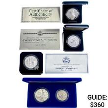 1986-2012 US Commemorative Silver Dollars [5 Coins