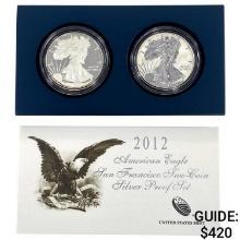 2012 Proof and Rev. Proof Silver Eagle Set [2 Coin