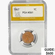 1867 Indian Head Cent PGA MS61