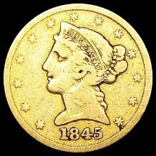 1845 $5 Gold Half Eagle NICELY CIRCULATED