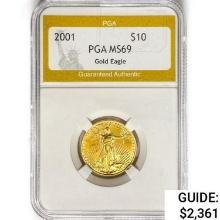 2001 $10 1/4oz. American Gold Eagle PGA MS69