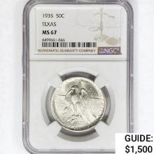 1935 Texas Half Dollar NGC MS67