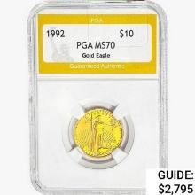 1992 $10 1/4oz. American Gold Eagle PGA MS70