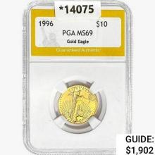 1996 US 1/4oz Gold $10 Eagle PGA MS69