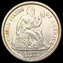1875-S Seated Liberty Dime CHOICE AU