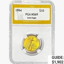 1994 US 1/10oz Gold $10 Eagle PGA MS69