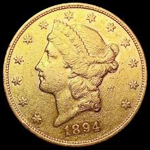 1894-S $20 Gold Double Eagle CHOICE AU