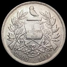 1896 Guatamala One Peso Silver CLOSELY UNCIRCULATE