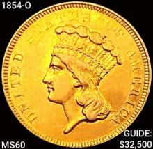 1854-O $3 Gold Piece