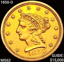 1850-O $2.50 Gold Quarter Eagle CHOICE BU