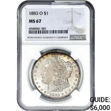 1883-O Morgan Silver Dollar NGC MS67