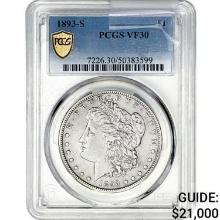 1893-S Morgan Silver Dollar PCGS VF30