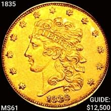1835 $5 Gold Half Eagle UNCIRCULATED
