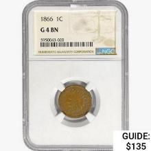1866 Indian Head Cent NGC G4 BN