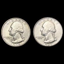 1934-1935 Pair of Washington Quarters [2 Coins] UN