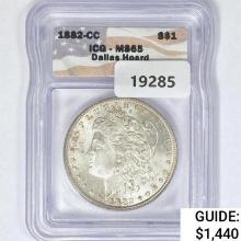 1882-CC Morgan Silver Dollar ICG MS65 Dallas Hoard