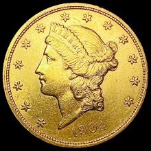 1904 $20 Gold Double Eagle CHOICE AU