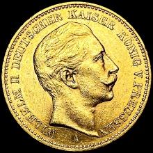 1898A .25oz. Gold Prussia 20 Mark