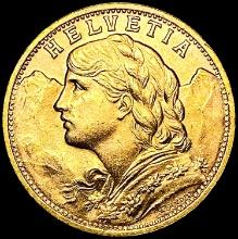 1947B .1867oz. Gold Switzerland 20 Francs