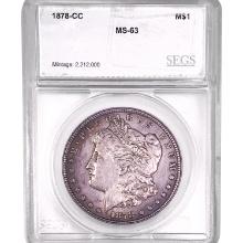 1878-CC Morgan Silver Dollar SEGS MS63