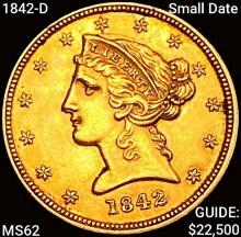 1842-D Small Date $5 Gold Half Eagle UNCIRCULATED